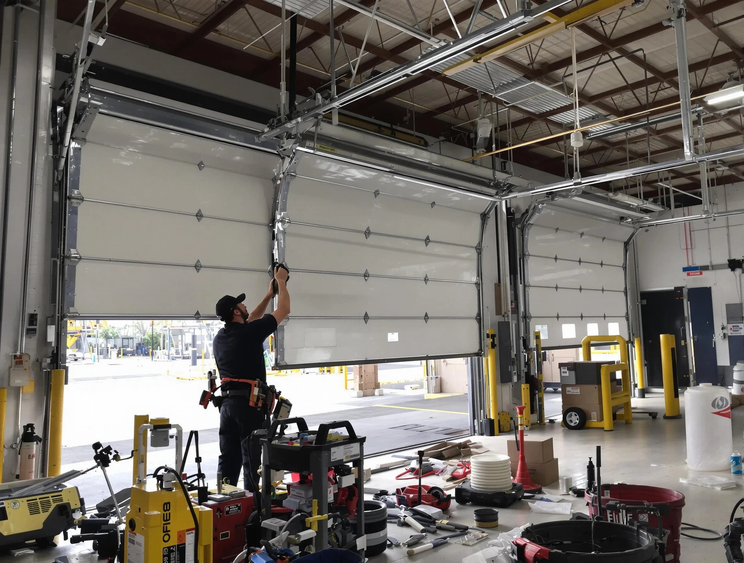 Upper St. Clair Garage Door Repair technician performing commercial garage door repair in Upper St. Clair