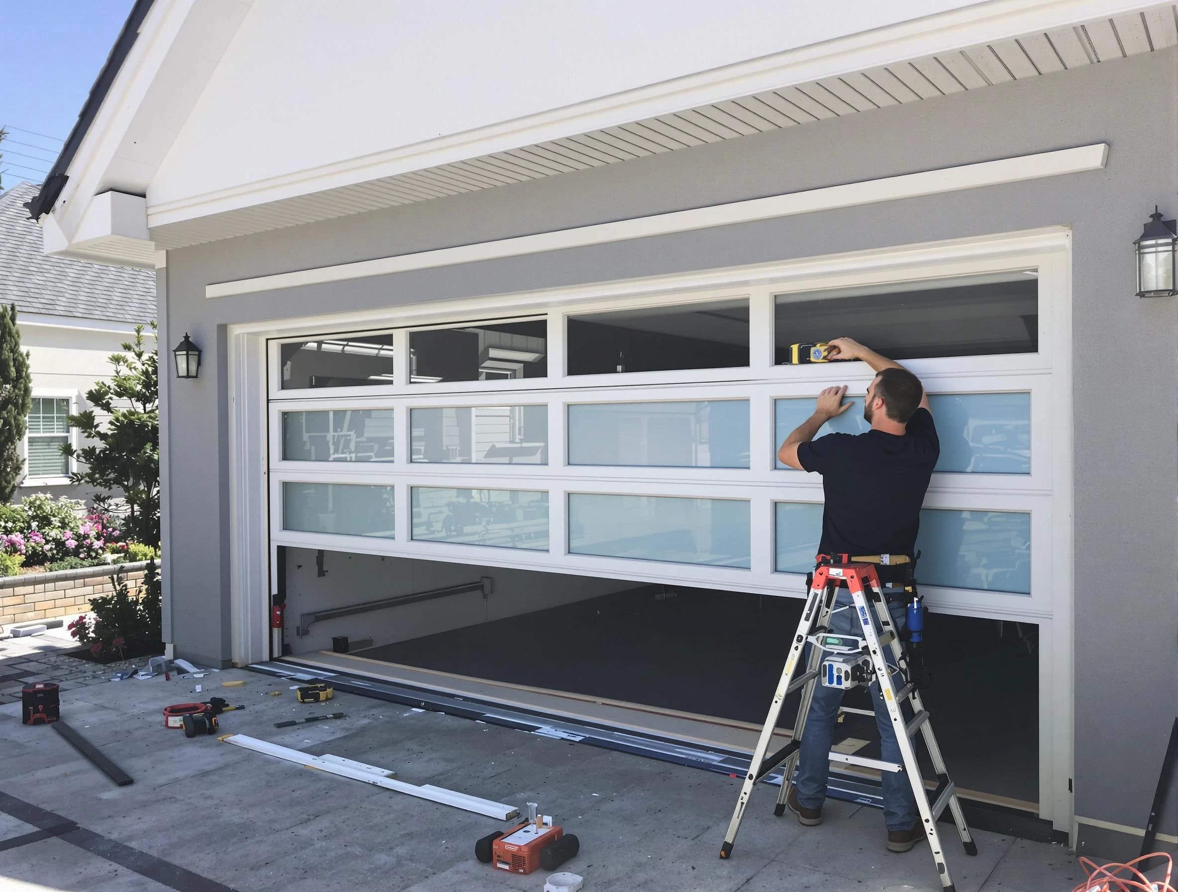 Upper St. Clair Garage Door Repair team performing garage door replacement in Upper St. Clair