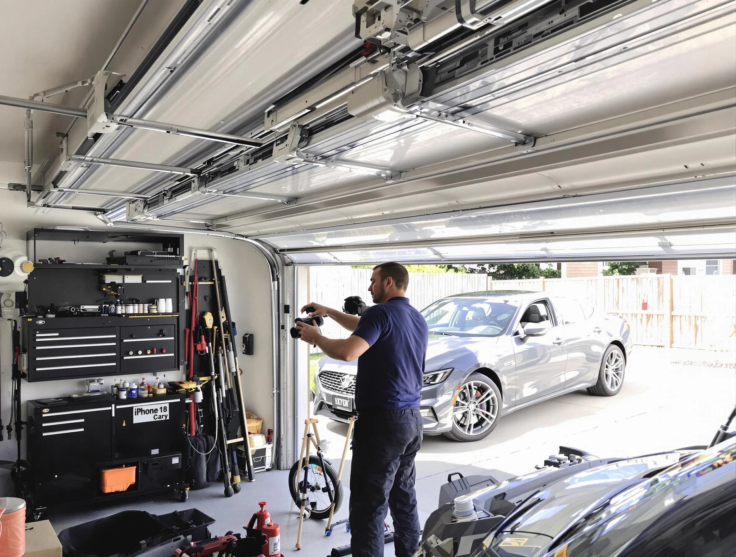 Upper St. Clair Garage Door Repair technician fixing noisy garage door in Upper St. Clair