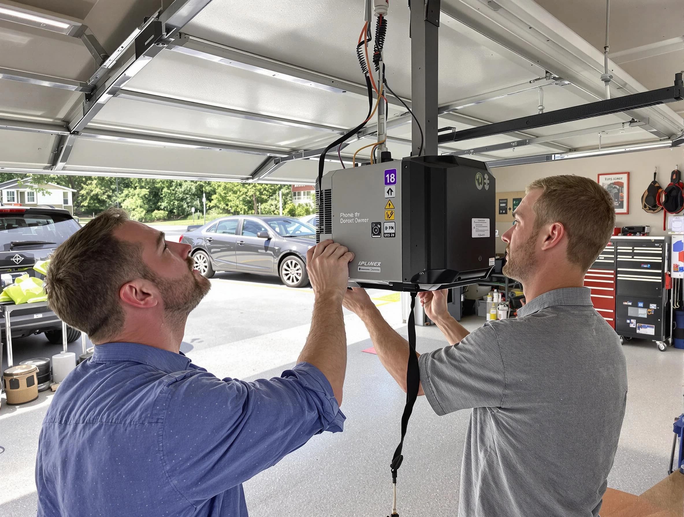 Upper St. Clair Garage Door Repair technician installing garage door opener in Upper St. Clair