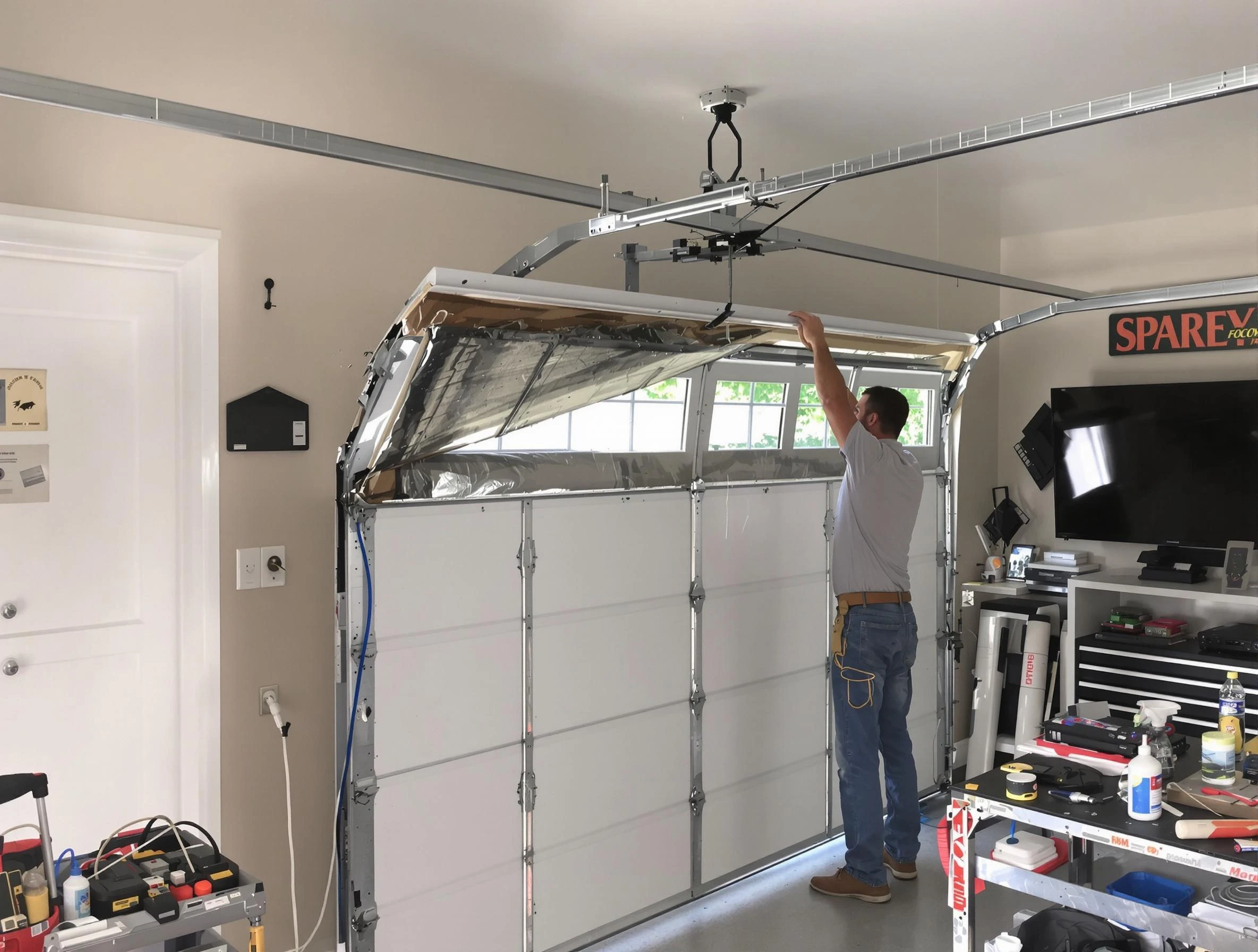 Garage door section replacement by Upper St. Clair Garage Door Repair in Upper St. Clair